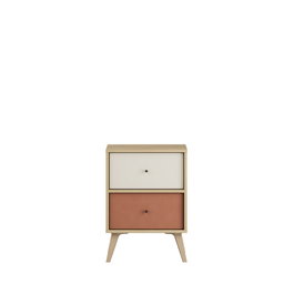 Hanah Home Mesita de Noche Tkm-920-Fx-1 con 2 Cajones - 44x61x44 cm